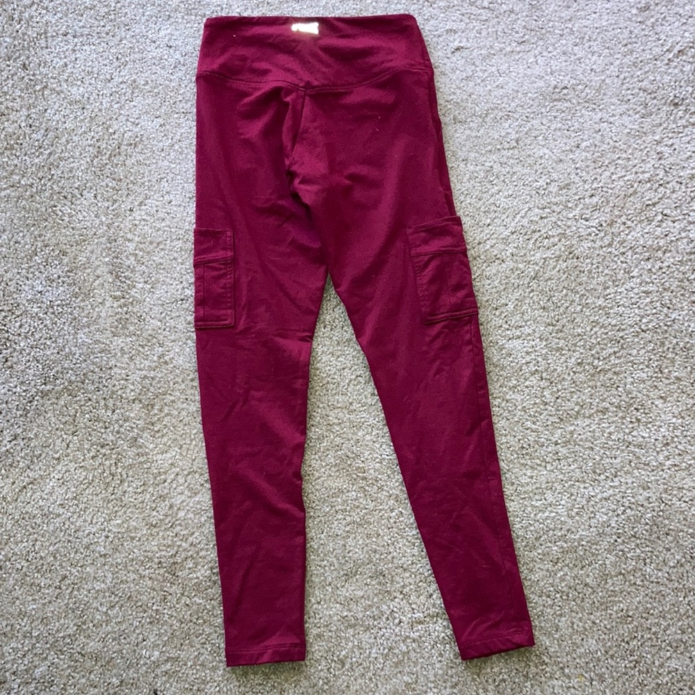 Red PINK leggings with pockets